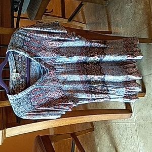 UNITY Multicolor 👚 Babydoll Blouse Large Womens